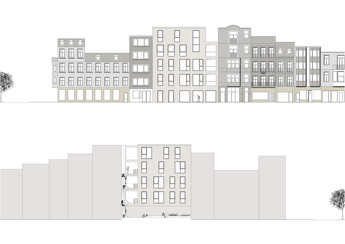 appartements Circulation collectivité Communautaire cour escalier exterieur interfaces Logements ville