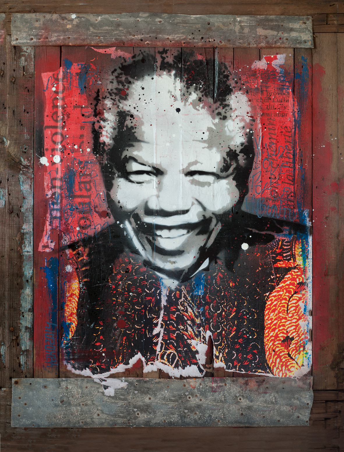 Nelson Mandela Mandela madiba stencil affiche concert pochoir afrique Human rights