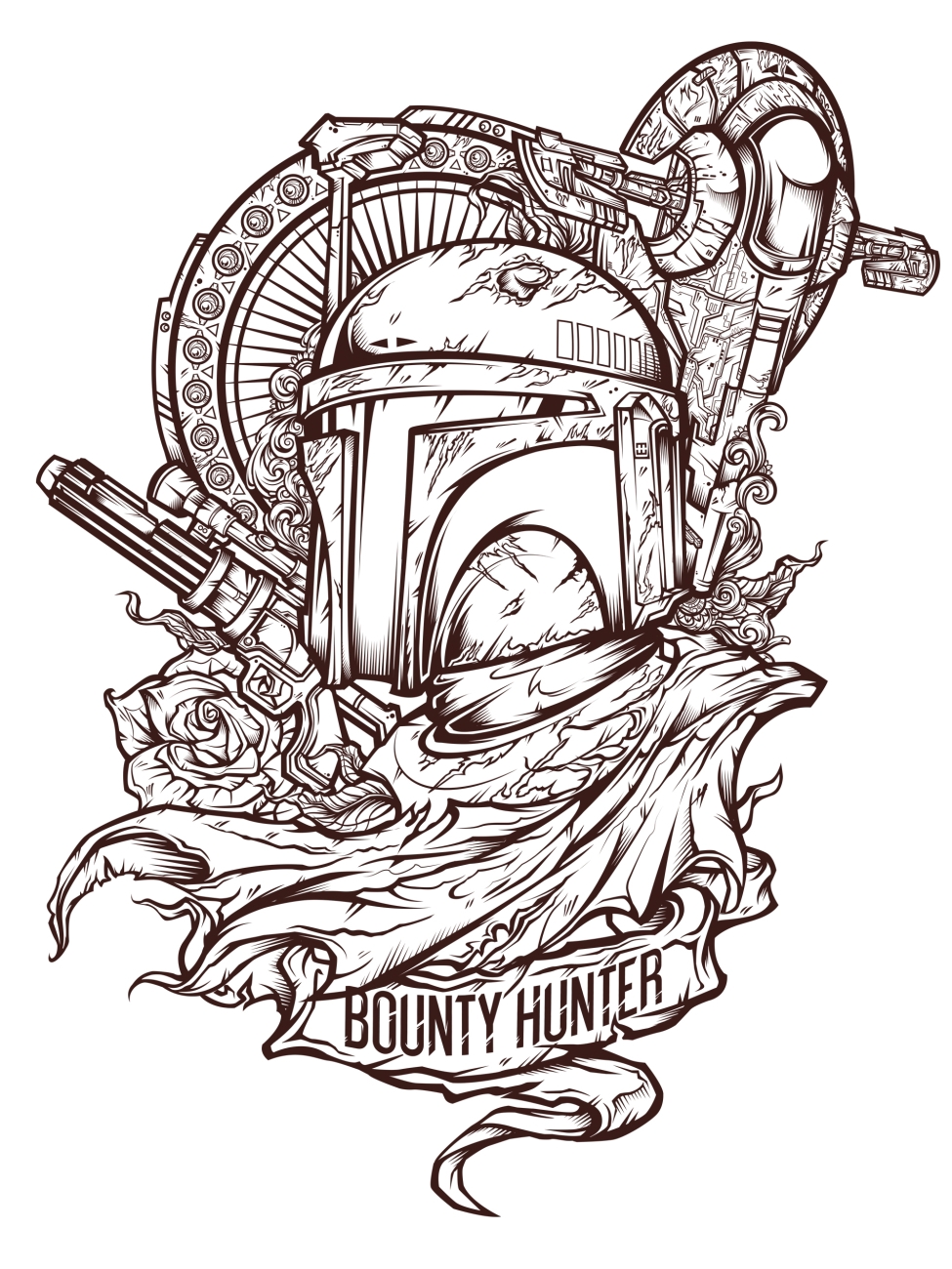 bounty tattoo hunter fanart Illustrator vector photoshop