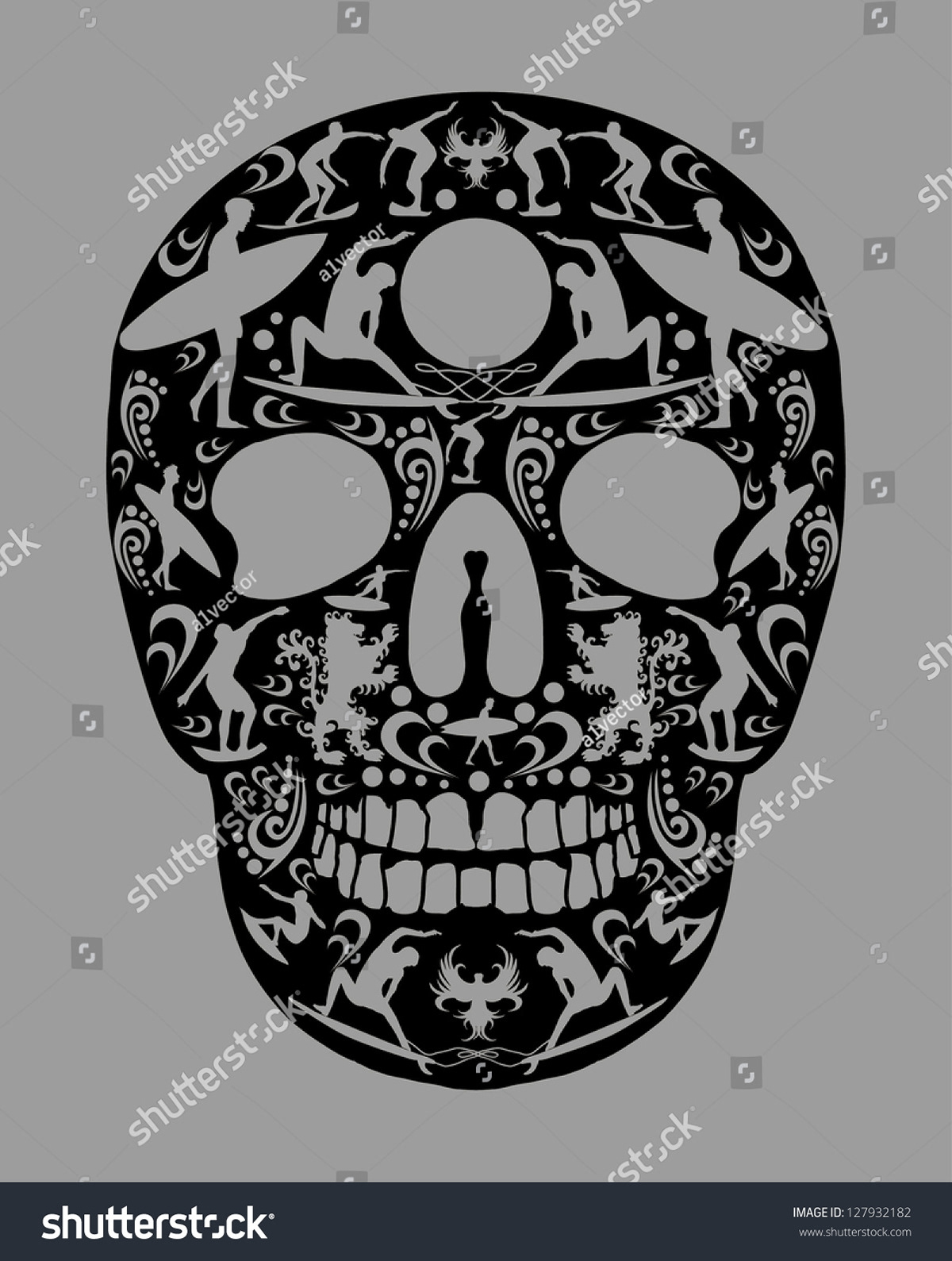vector tattoo tshirt skull artwork art print Embroidery star Fashion 