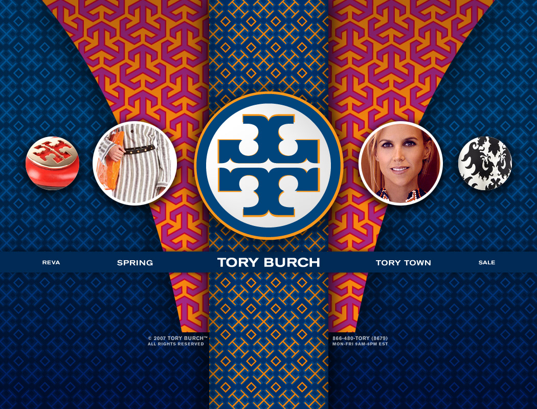 Tory Burch Ecommerce redesign gold t