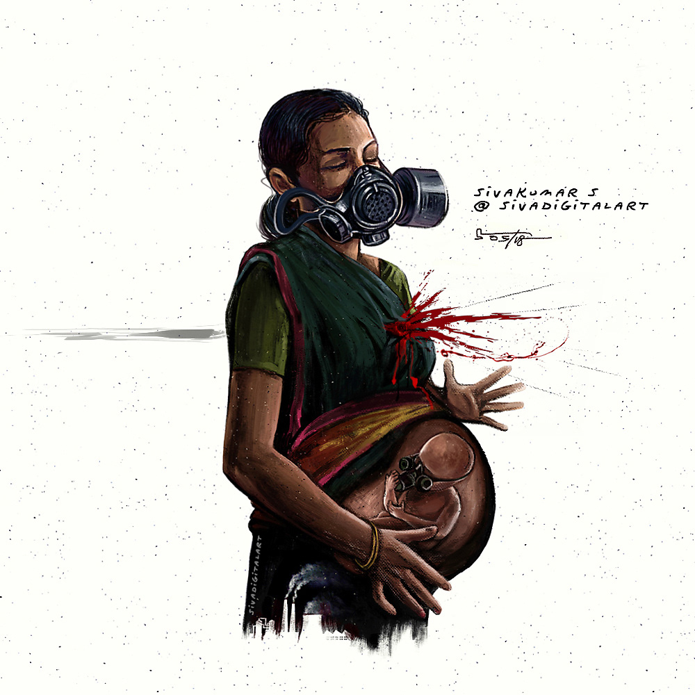 sivadigitalart art pollution BanSterlite Sterlite protest