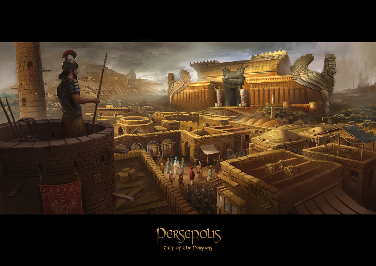 game props persia Persepolis persian Interior exterior temple concept art Marketplace ruins palace alexandria Achaemenid Xerxes