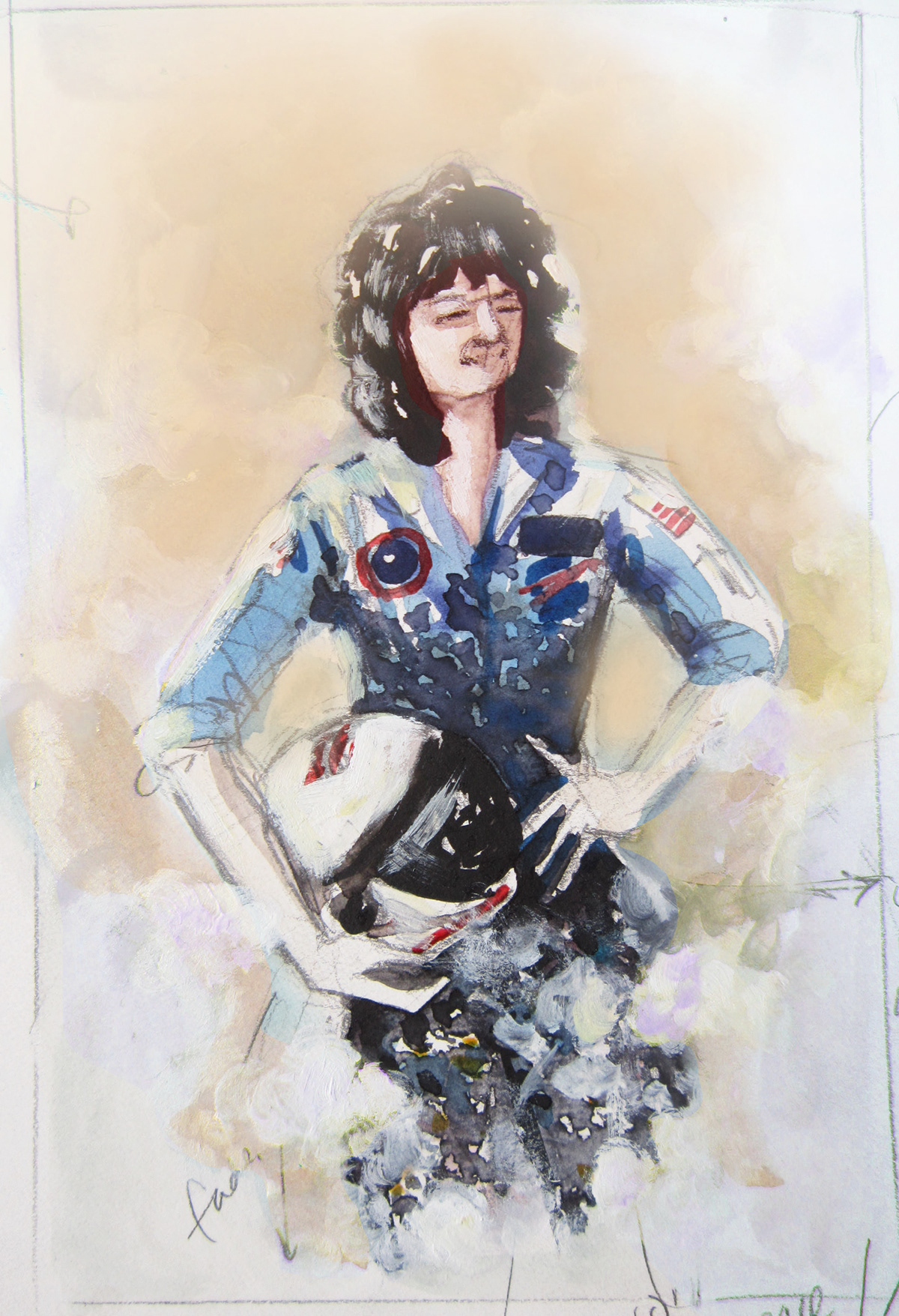 Sally Ride astronaut Helmet Sally ride stars Space  portrait