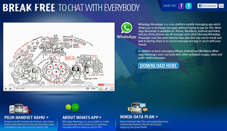 break free nokia WhatsApp interactive interaction design Web Website