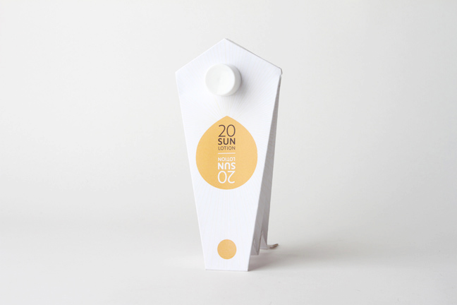 sun lotion package cardboard package sun lotion  recreate packaging  Stora Enso package design 