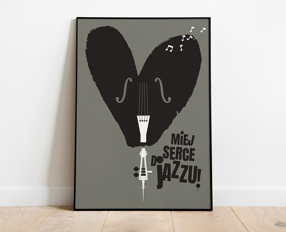 art poster jazz music serce plakat Love vector