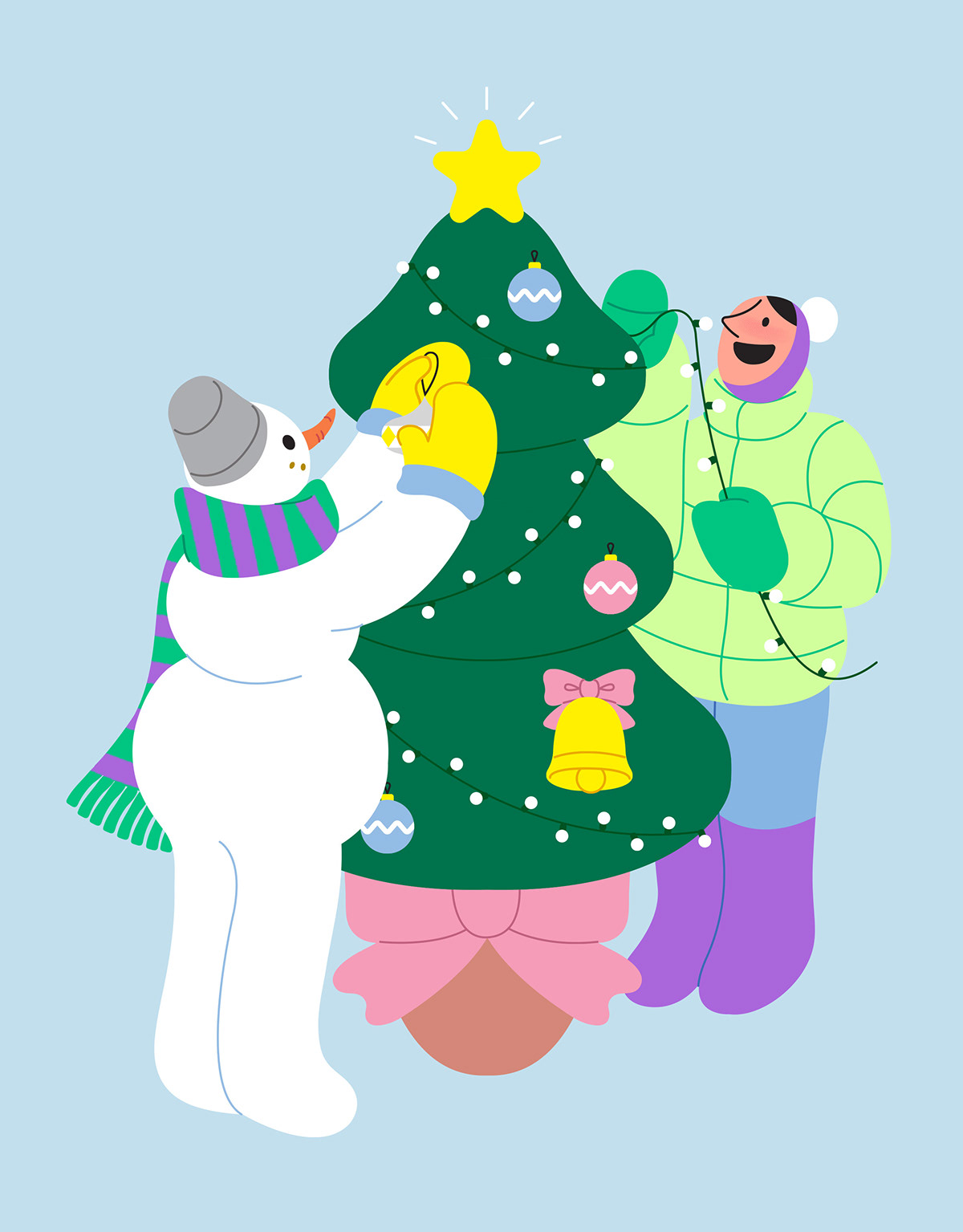 illust Illustrator winter illustration Christmas snow card 일러스트 일러스트레이터 눈사람 크리스마스