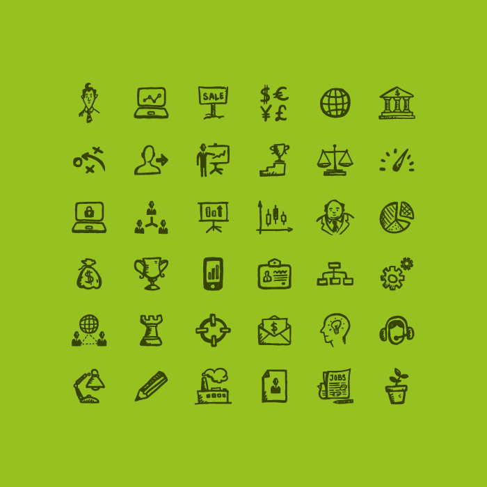 icons UI business hand-drawn sketch doodle Interface free hand-drawn icons