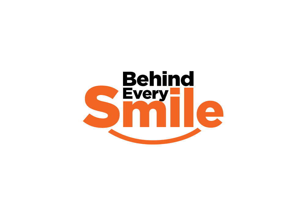 dentist clinic smile brand store front Signage Mockup orange