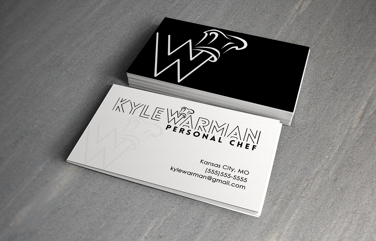 PERSONAL CHEF business card black and white logo