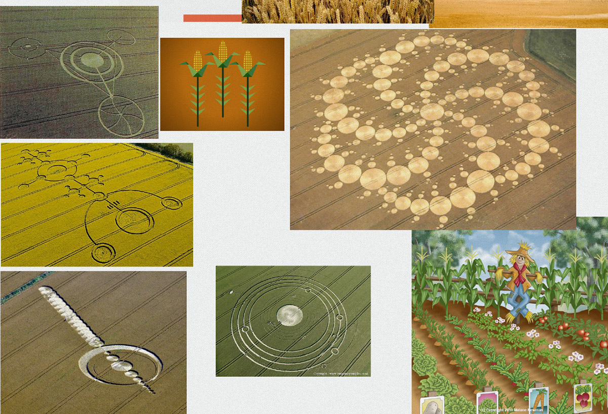 tattoo ink tattoos trees field crops Crop circles shapes minimal simple clouds moon Sun stars