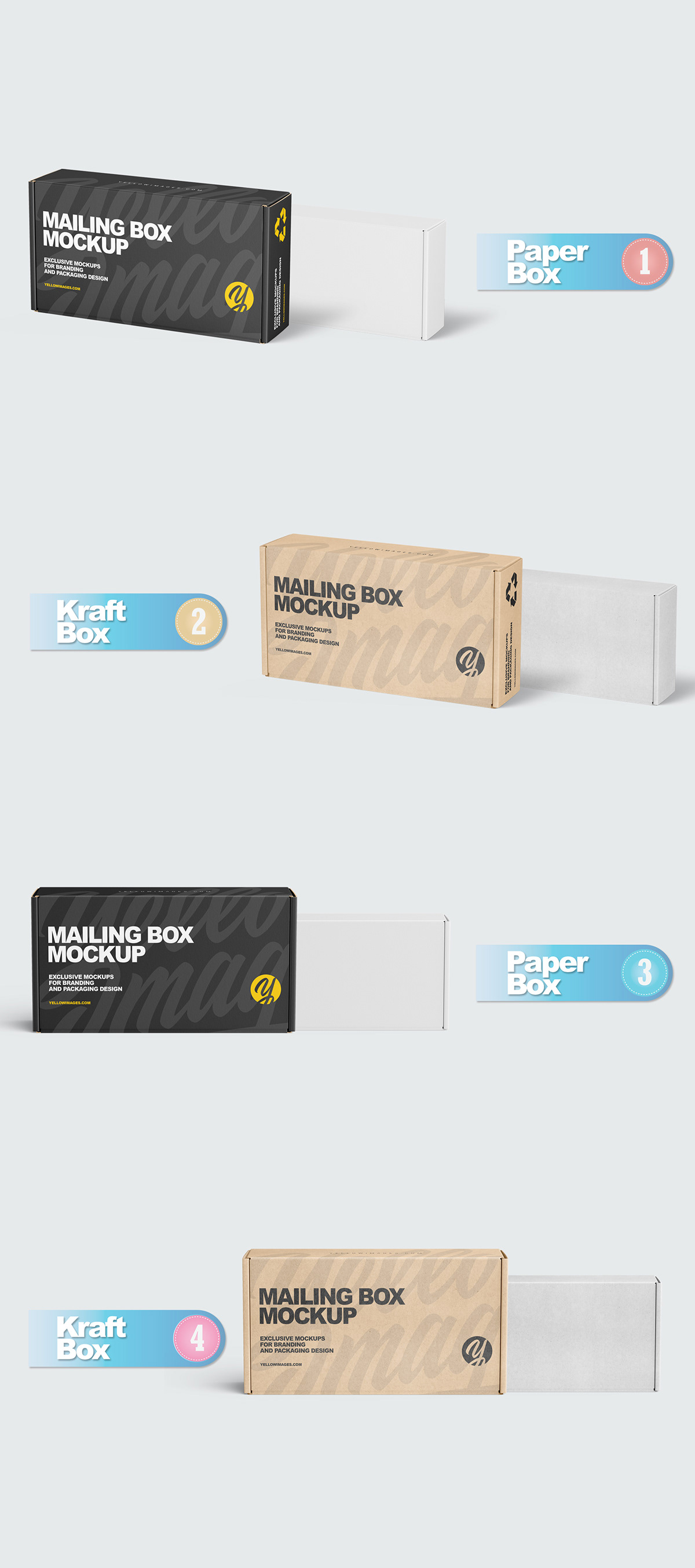 Paper Mailing Boxes Mockup On Student Show