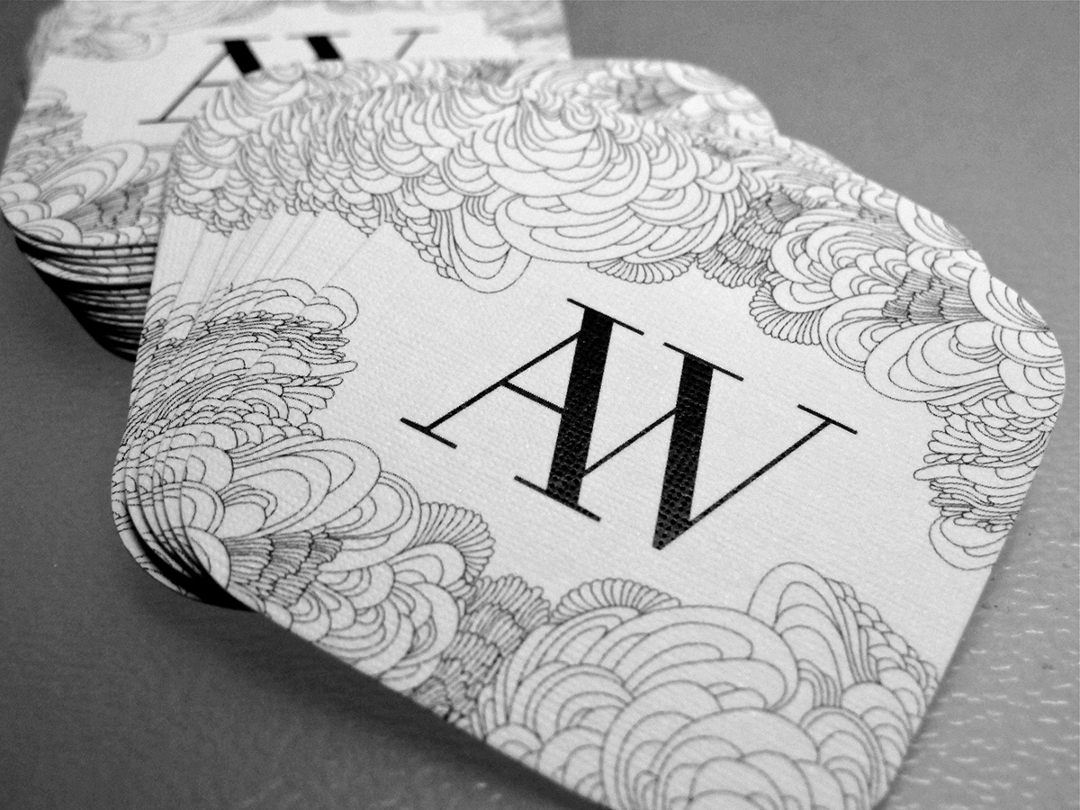 namecards Name card AW lines White black and white
