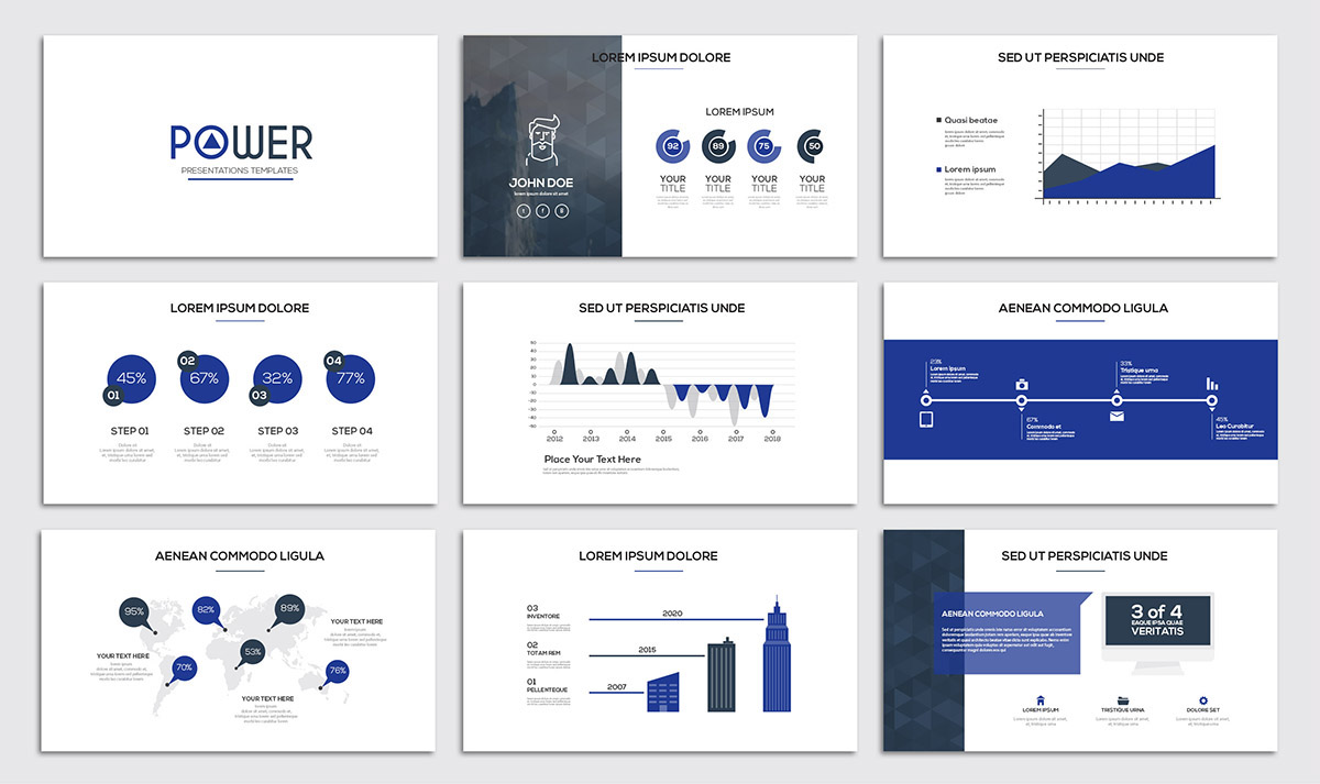 Powerpoint Keynote slide template business creative modern simple flat design