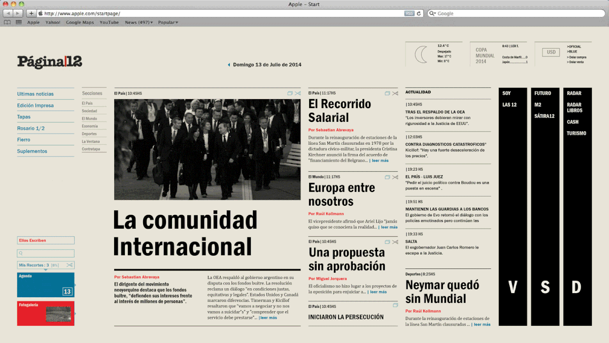 ux Web tipografia interfaz de usuario periodico diario newsletter