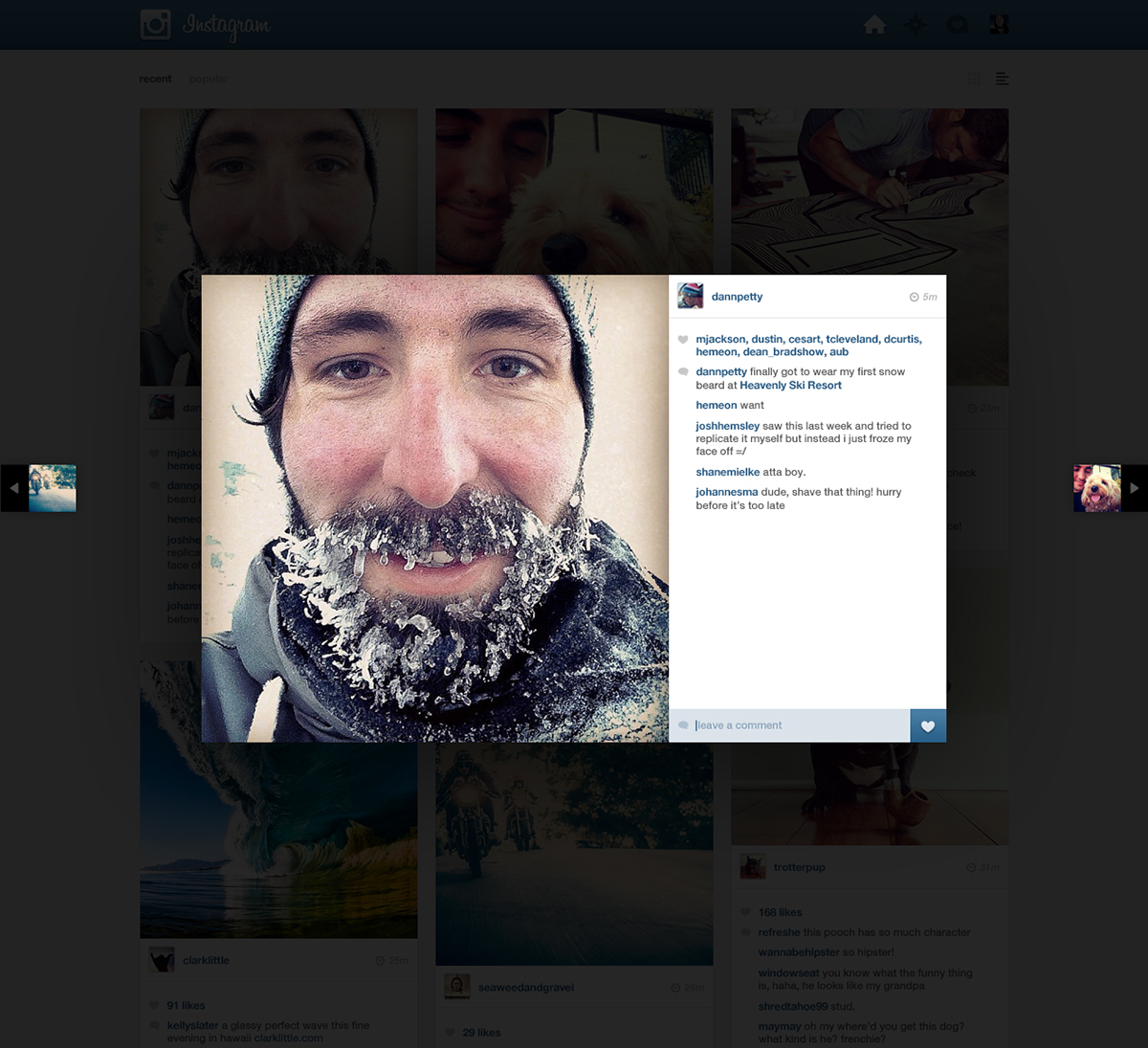 instagram  website  UI  grid  comments  Photography  start up  iphone app  interface  FACEBOOK 