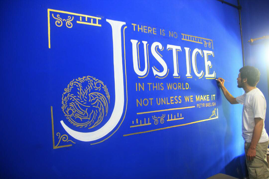 Mural wallart typography   lettering bali law firm