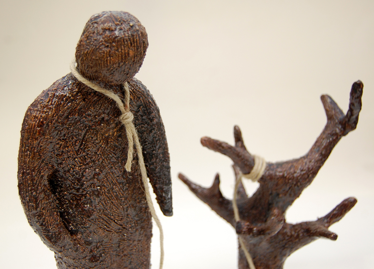 Absurd suicide Tree  figure ceramic