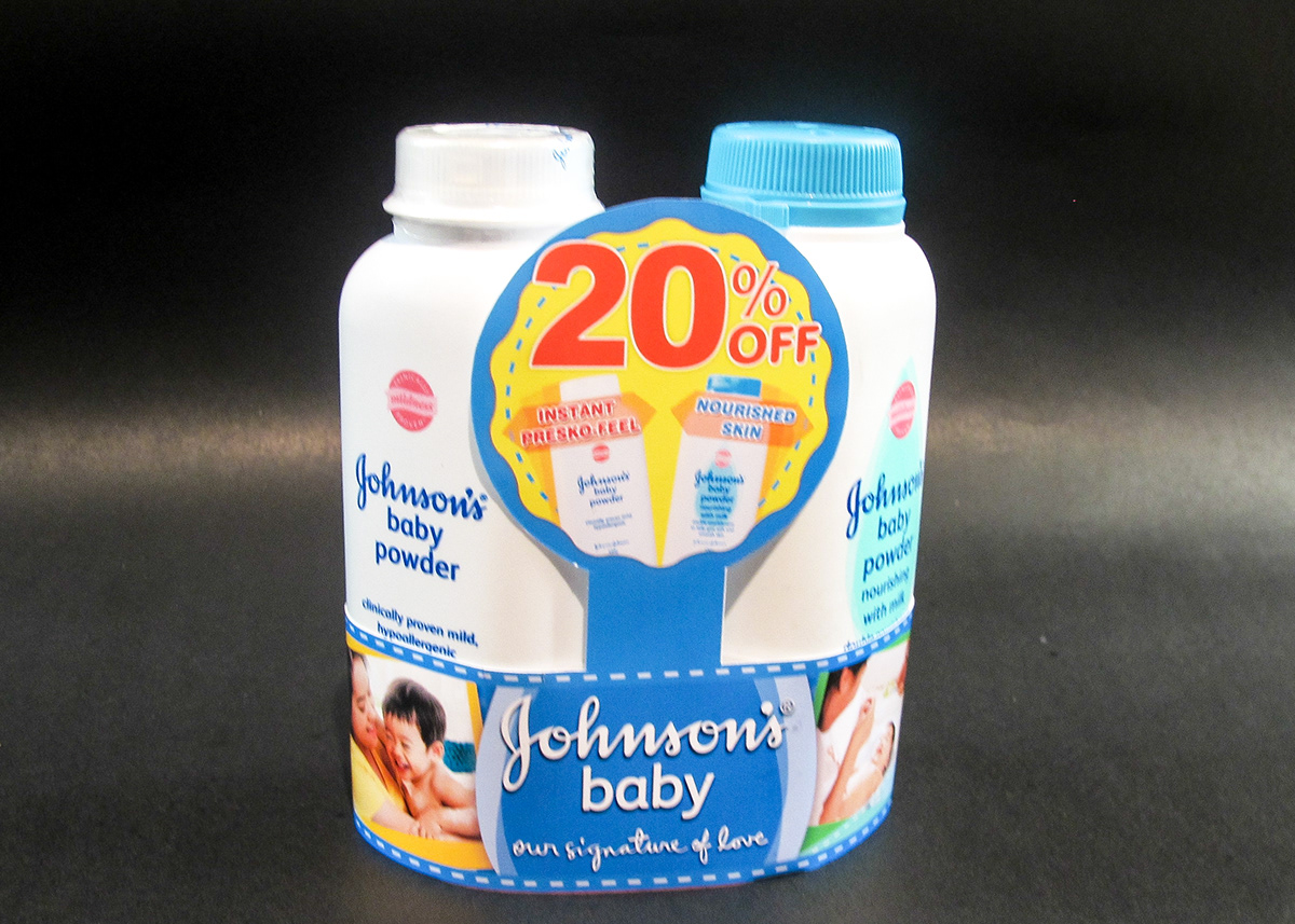 Johnson & Johnson Johnson's Baby powder promo Point of Sale pos wobbler twin pack 