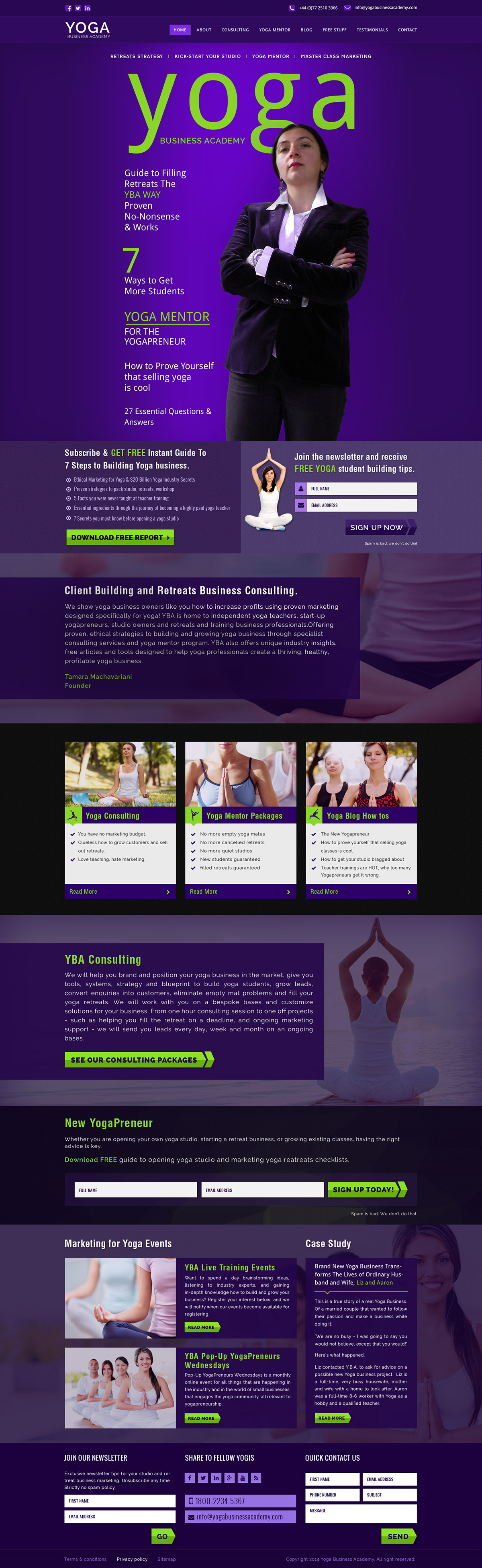 Website Design responsive website wordpress development Yoga Business Marketing