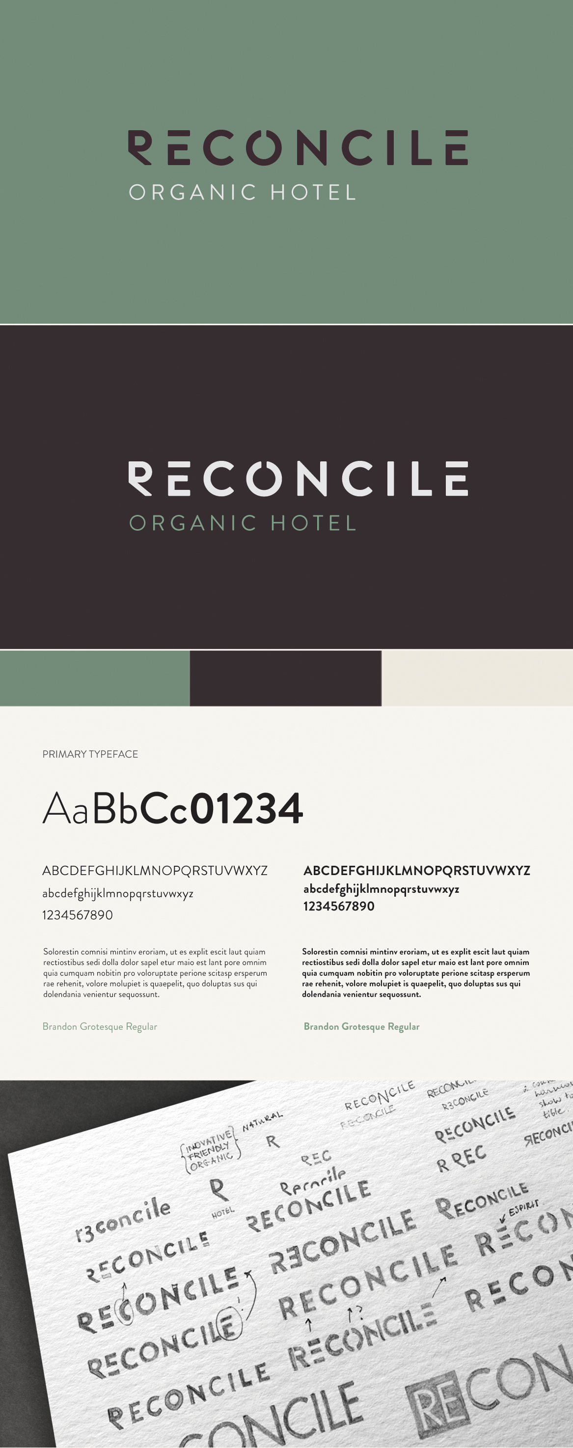 identity organic hotel logo stationary ads letterpress