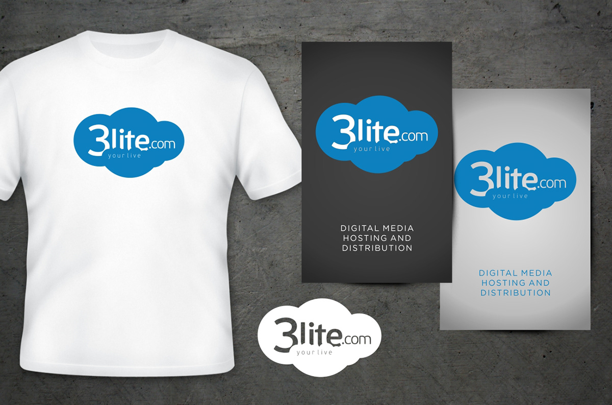 3lite digital media  hosting  cloud service  logo