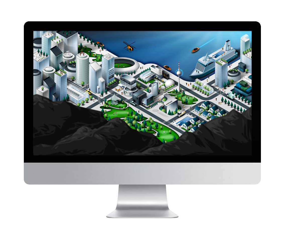 ubisoft ubisphere video game jeux video vector caracter caracter design city iPad Website