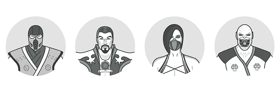 mortal kombat Game Icons character icons character designs vector icons portrait