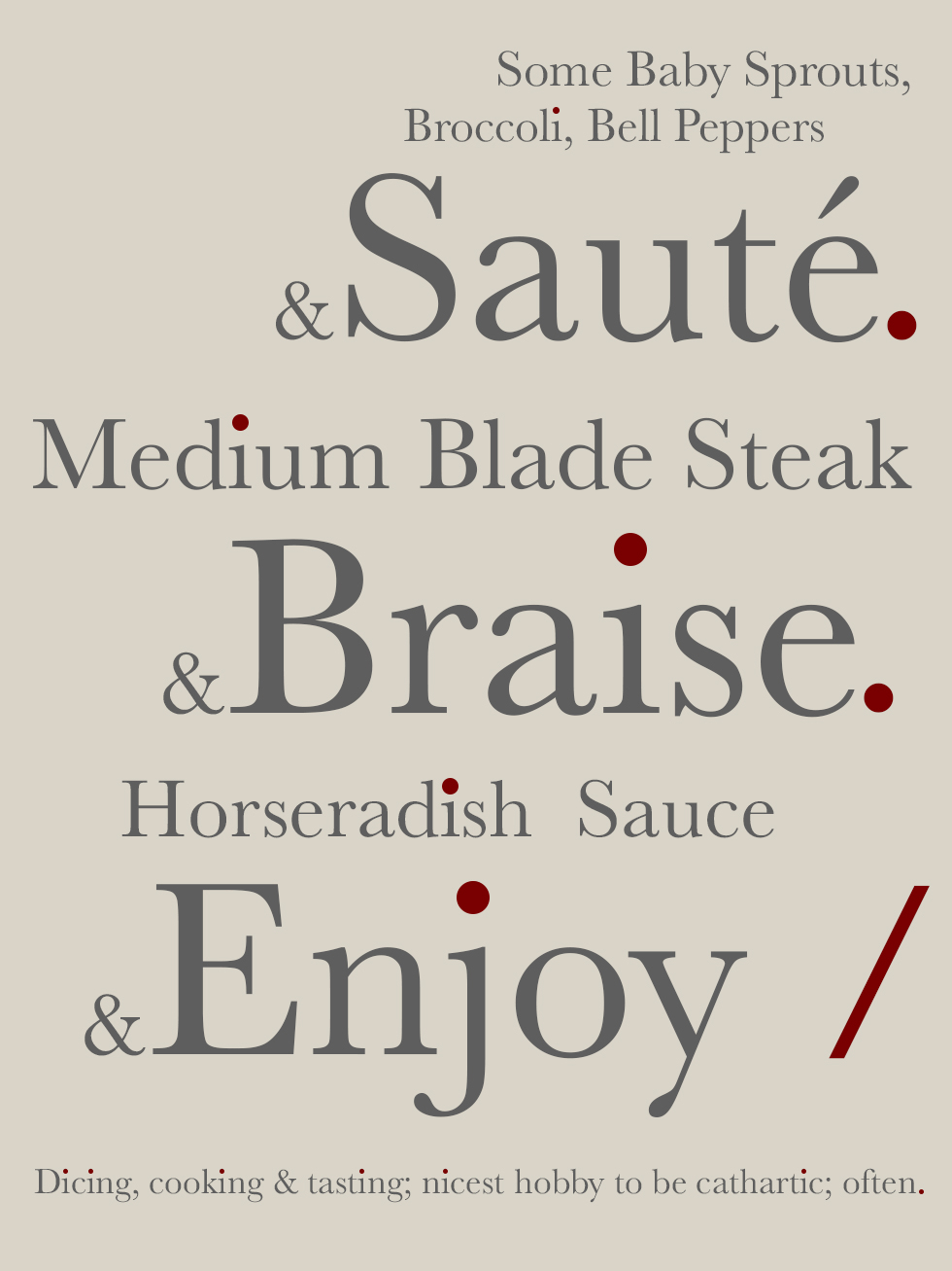 typographics personal branding words creative Baskerville Typeface red