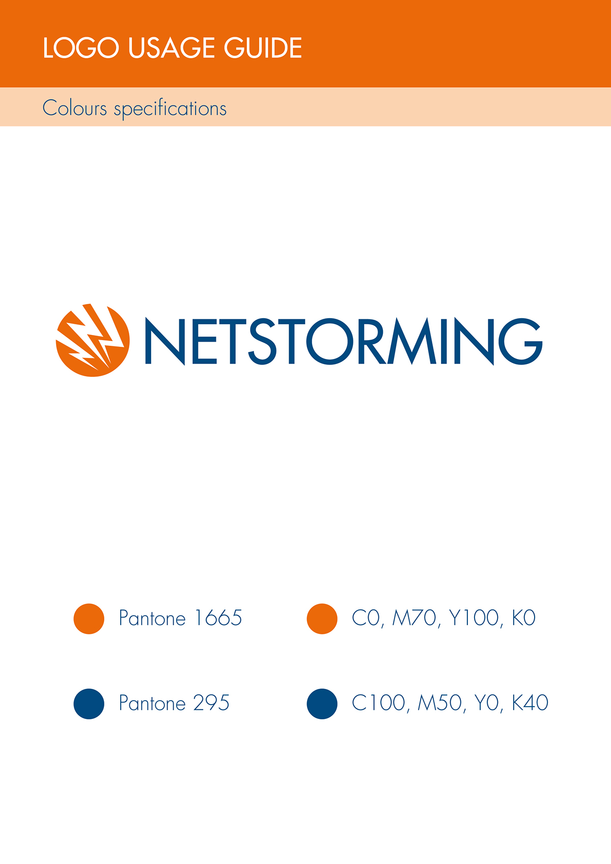 Netstorming logo design application Guide brand