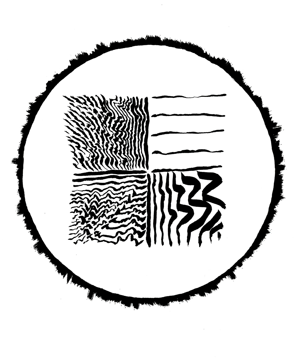 brush & ink abstract disk circle