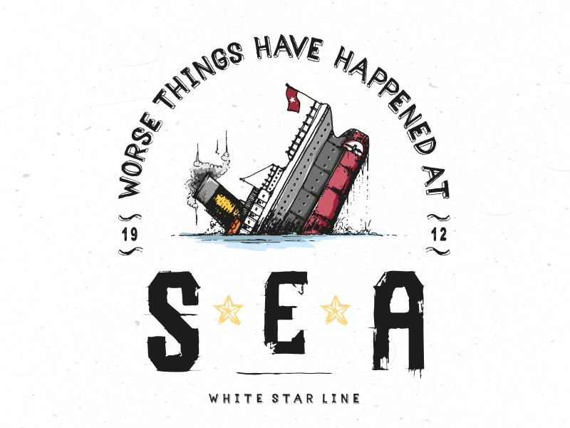 sea titanic ship pen pencil ink lettering sketch type boat
