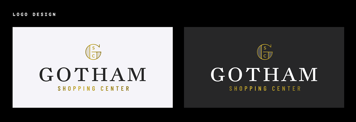 Gotham City Shopping Center logo designs