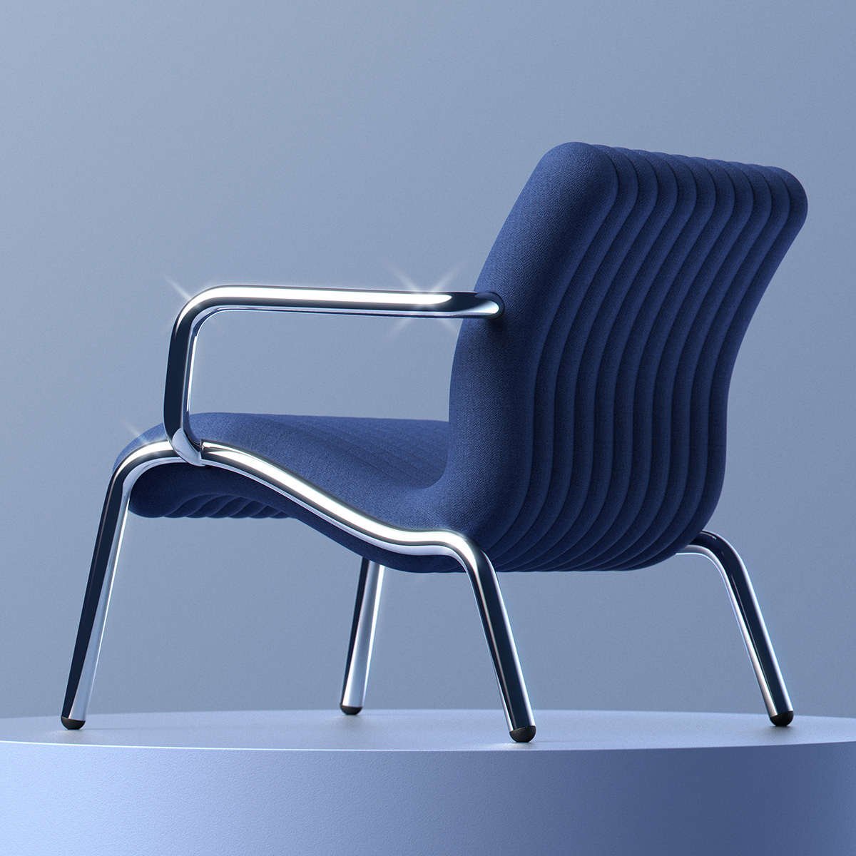 chair chrome design fabric furniture lounge metal modern Ocean upholstered
