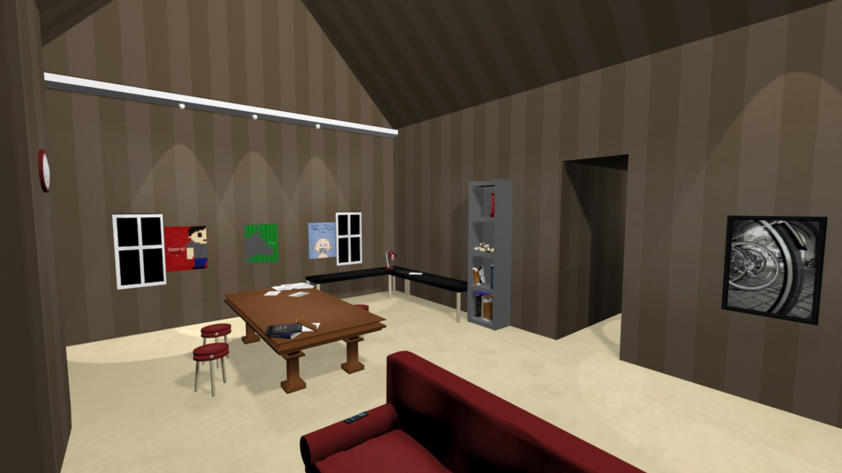 Interior stylized animate 3D 3ds max 3ds camera movement Luigi Teapots remote room