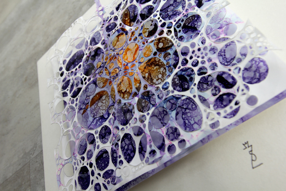 bubbles 3D cells abstract Foam hole psychedelic ink flower yupo