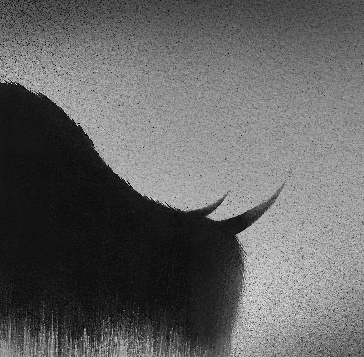 animals children watercolour blackandwhite bw monochrome Nature horns bull painting  
