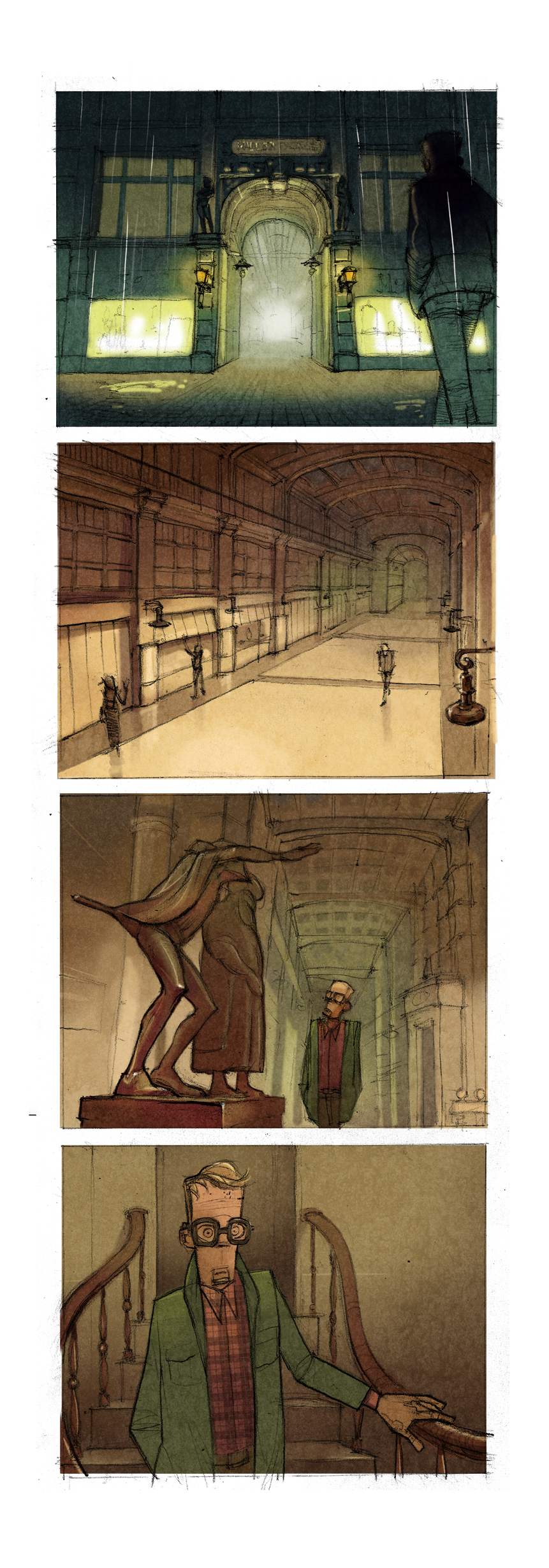 storyboard Faust Mephistopheles Auerbach's cellar photoshop painting Comic Book 2D