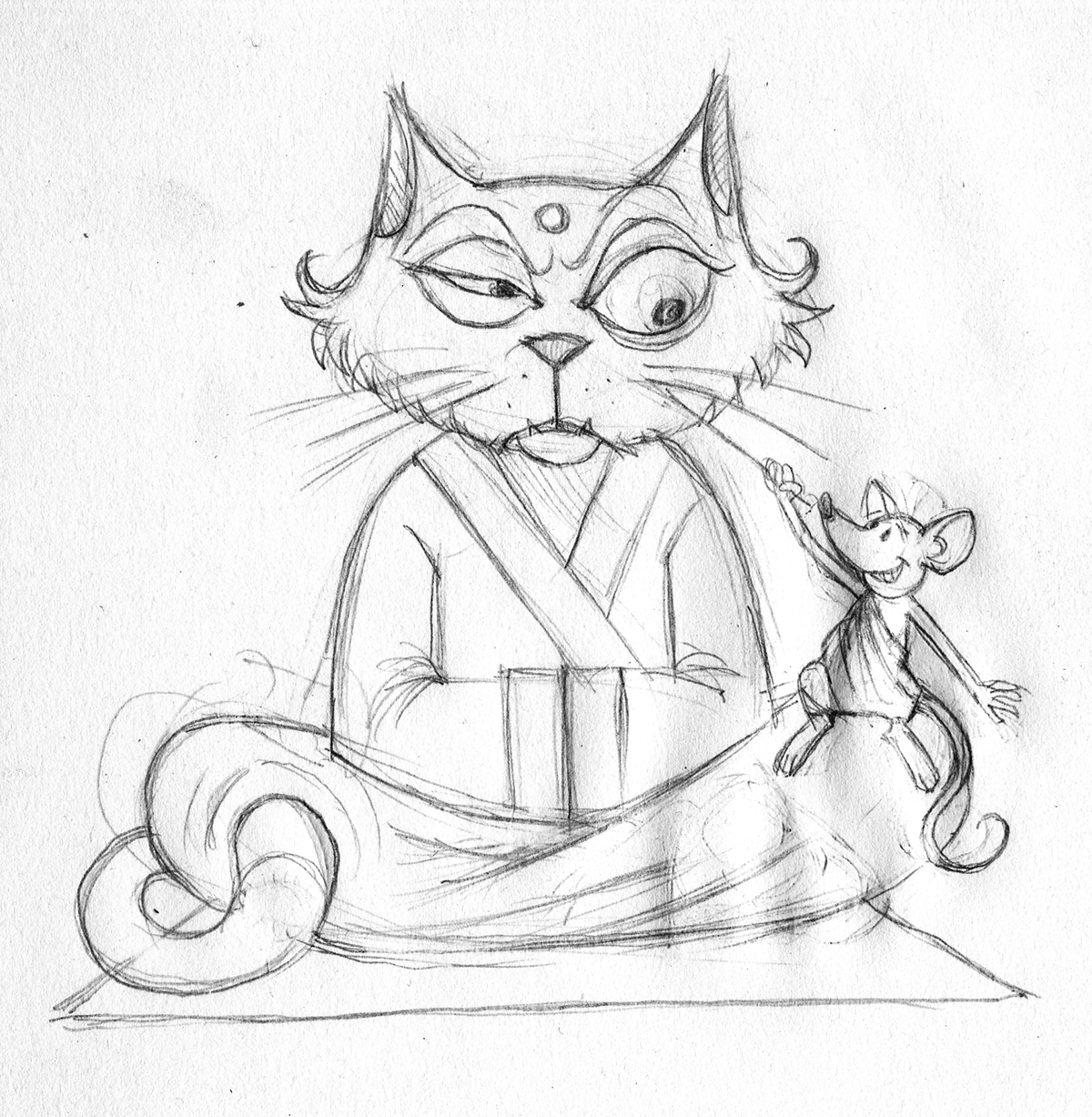 meditation meditate Cat mouse Om meaw