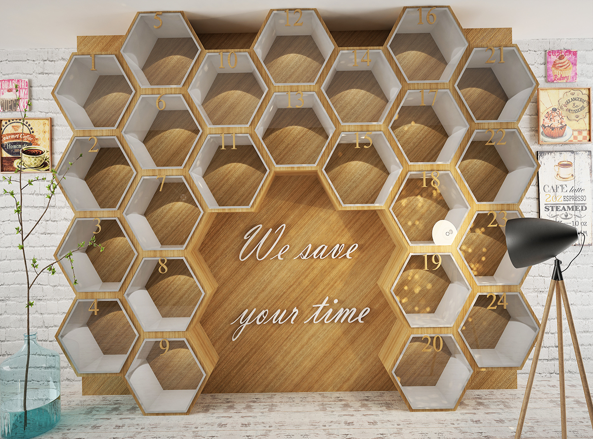 modul clic wood honeycomb furniture art design