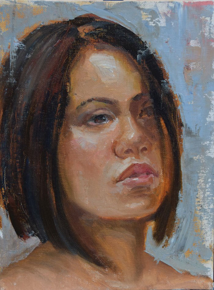 self-portrait portrait Oil Painting painting from life alla prima