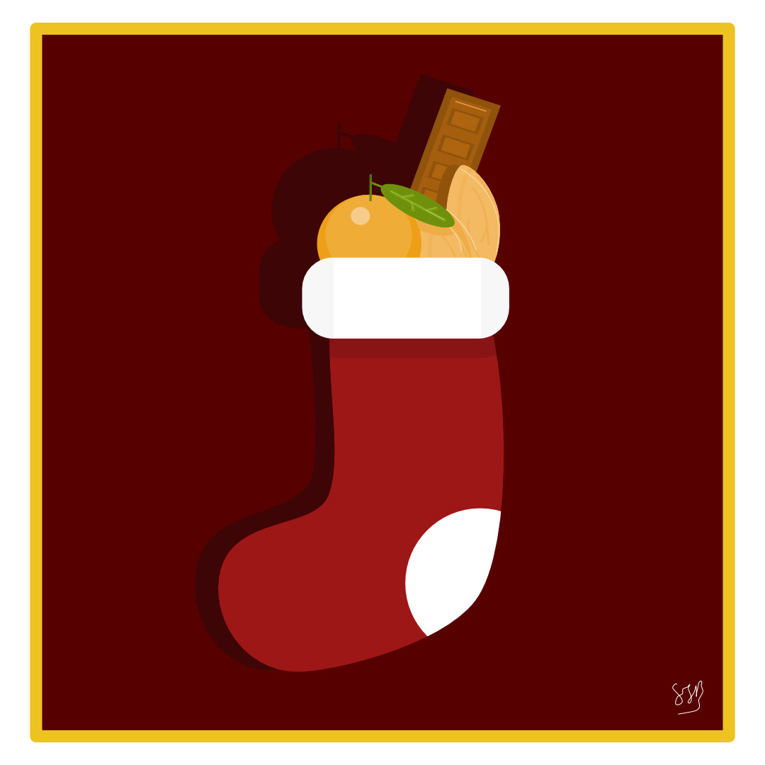 Christmas stocking gifts Presents festive ILLUSTRATION  vector graphics artwork digital affinity designer Christmasfood christmastime