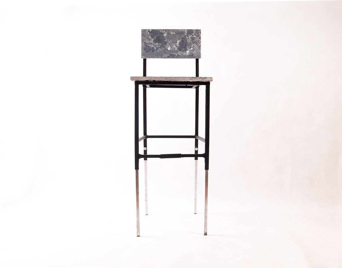 concrete chair height-adjustable bar stool