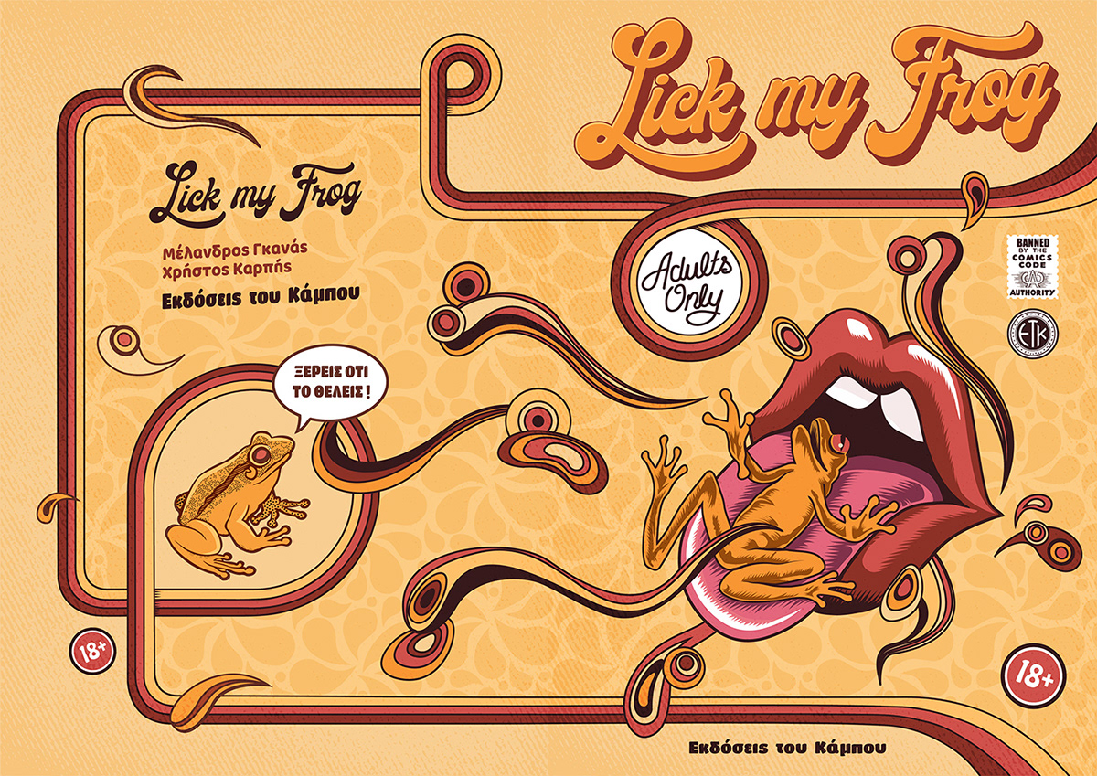 comics cover frog lips Pop Art