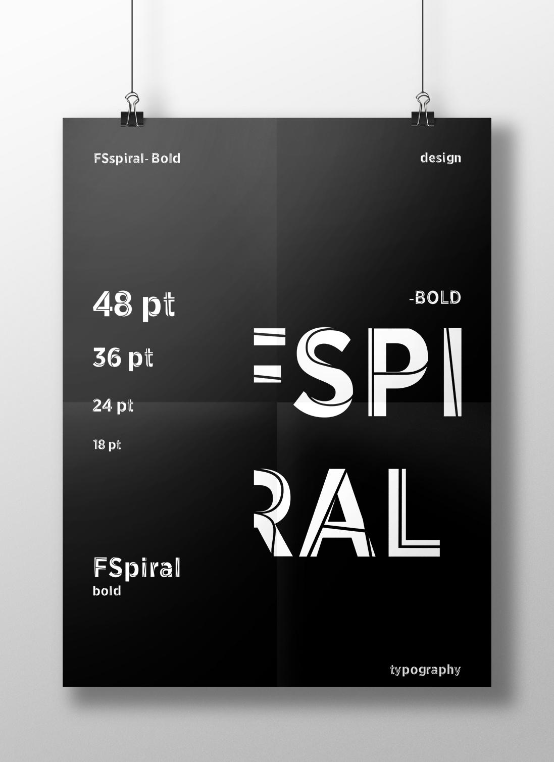 type typographic font free Spiral design