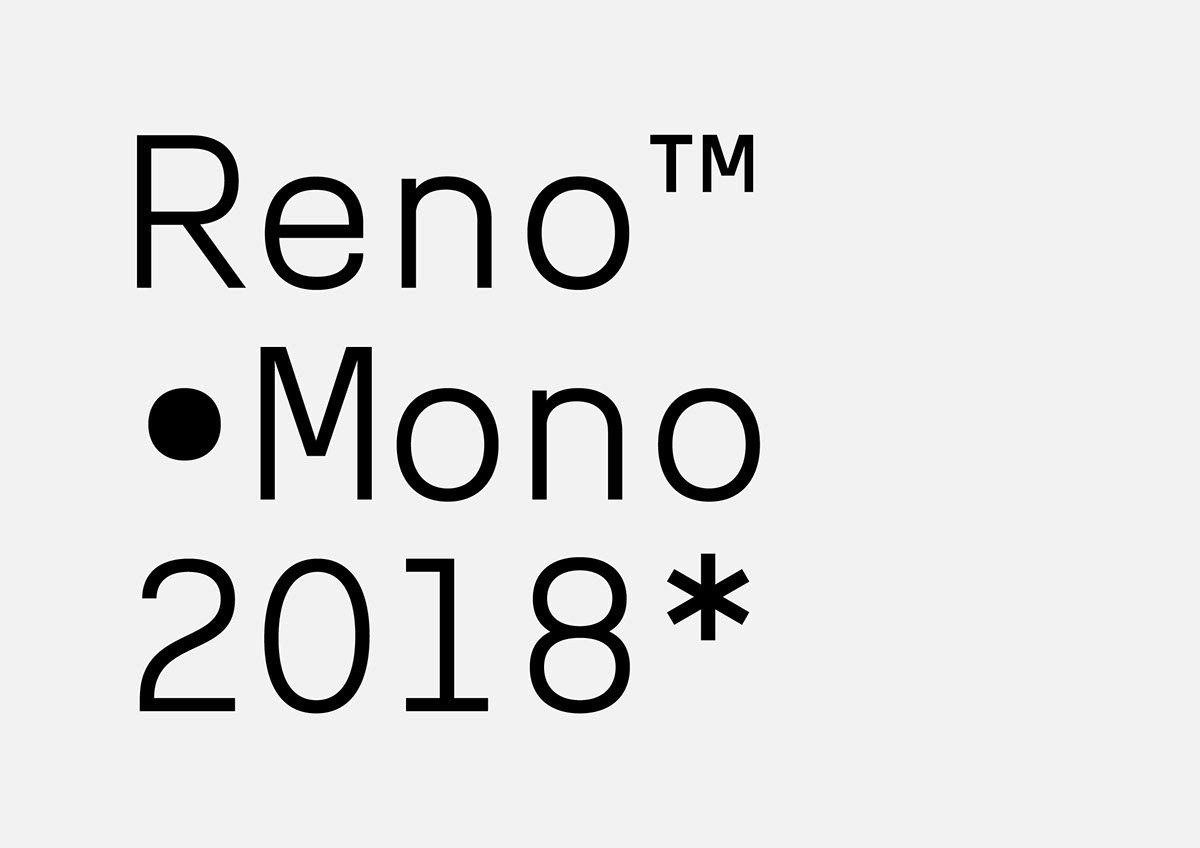 font Reno Mono Fixed Width typography  