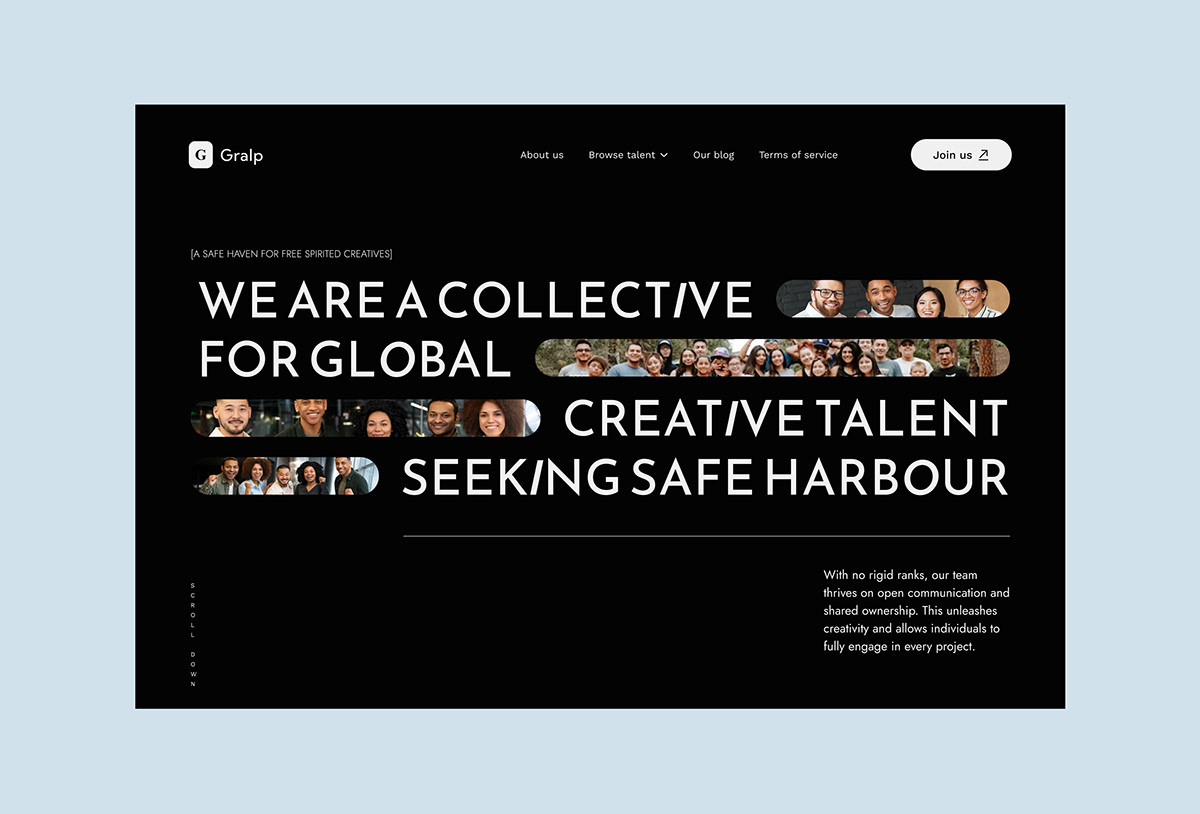 agency team home creative landing page Web Design  UI/UX Figma Project