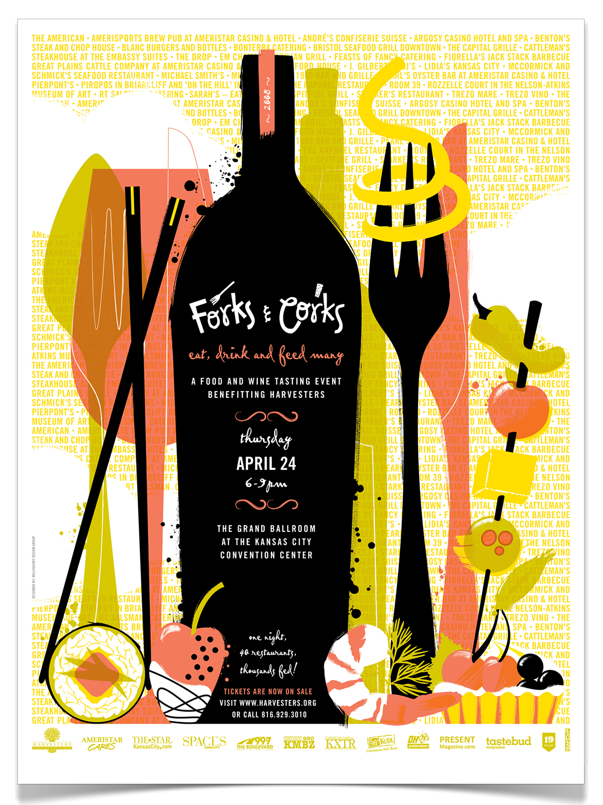 posters poster Forks & Corks Forks and Corks harvesters Event Event Branding