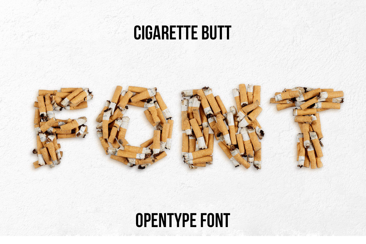 alphabet Butt Font cigarette font lettering letters Opentype type Typeface typography  